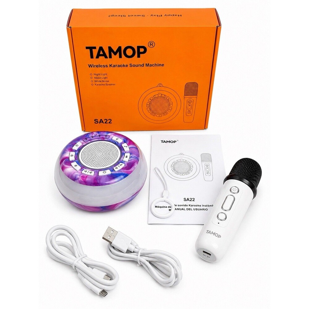 TAMOP SA22 Wireless Karaoke Sound Machine Microphone Speaker Purple New